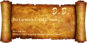 Dolinszki Dénes névjegykártya